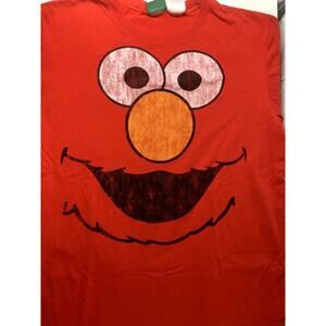 Red Elmo Face T-Shirt (Adult L - read description)